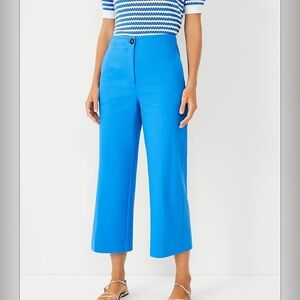 Ann Taylor Petites Blue Wide Leg Crop, 00